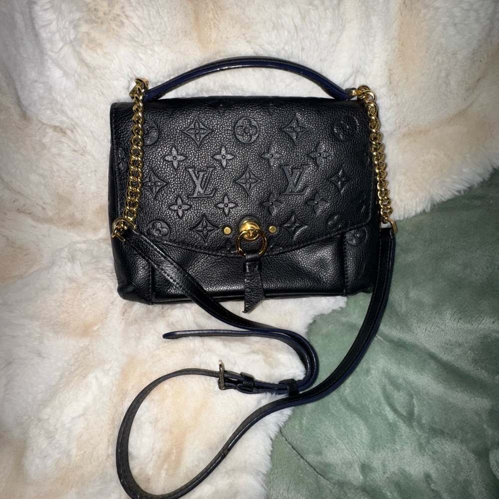 Louis Vuitton Black Crossbody Bag with Gold Chain